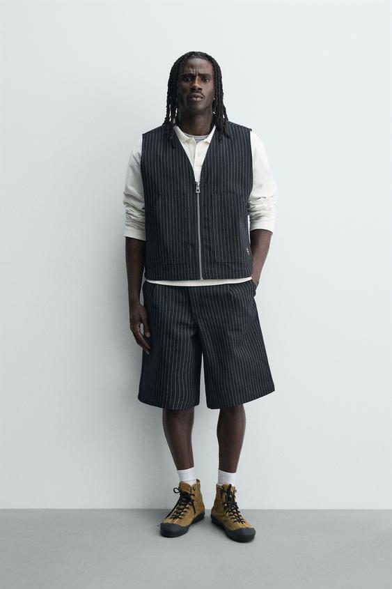 PINSTRIPE DENIM VEST from Zara - $79.90