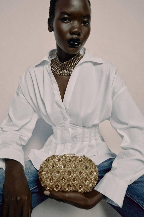 BEADED CLUTCH - Yellow by Zara - Image 0