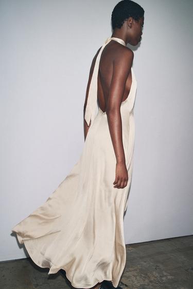 VESTIDO MIDI BORDADO - Crudo medio de Zara