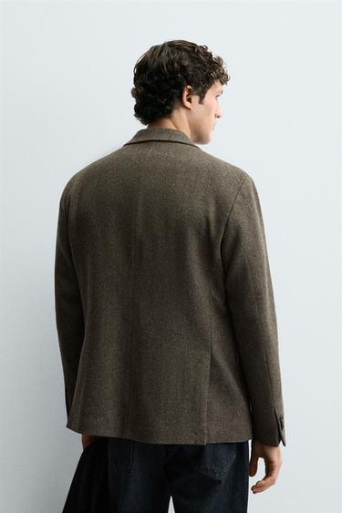 100% WOOL TEXTURED BLAZER - Multicoloured by Zara - Image 2