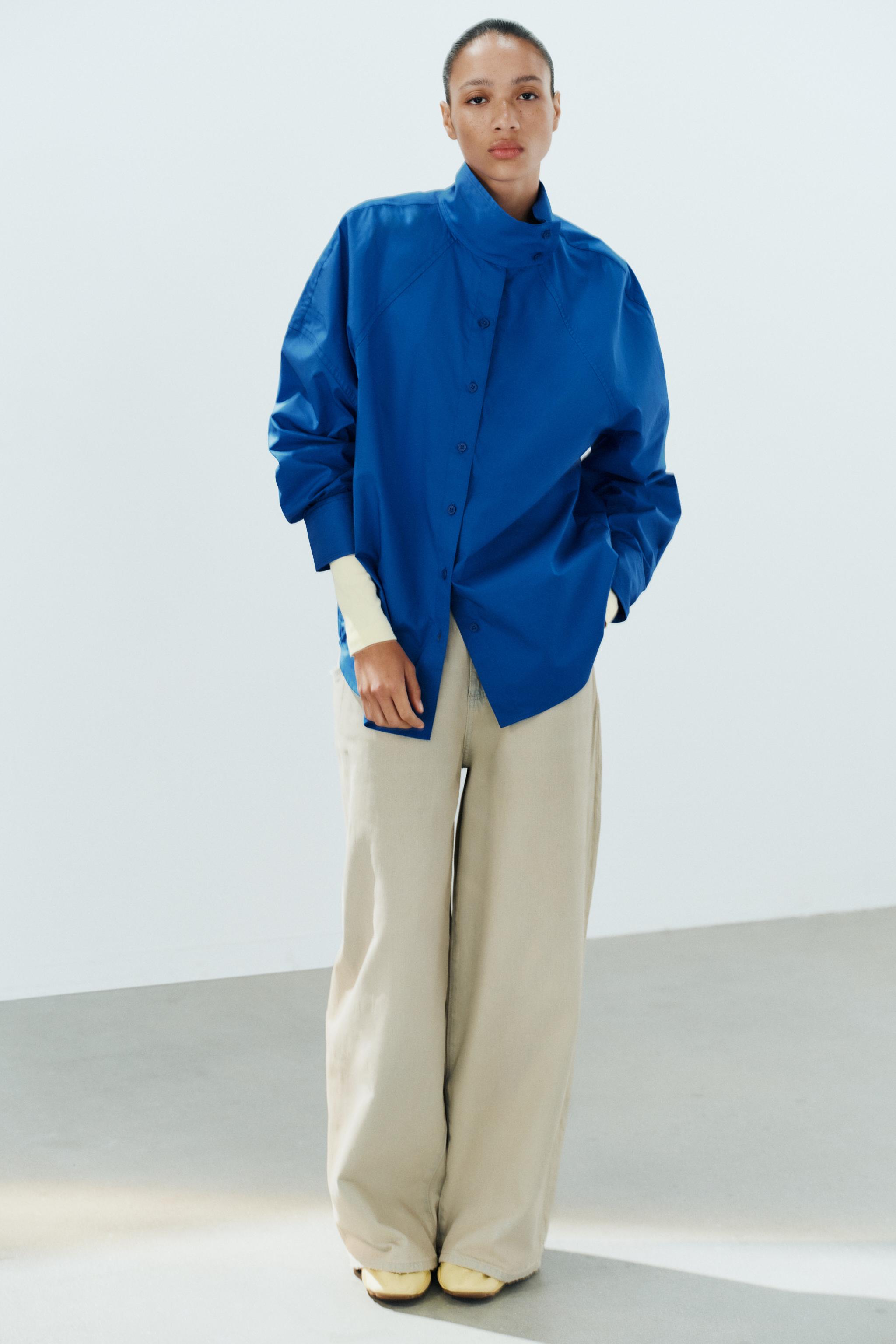 Zara OVERSIZE HIGH-NECK SHIRT