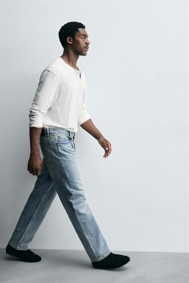 STRAIGHT FIT JEANS - Mid-blue by Zara - Image 6