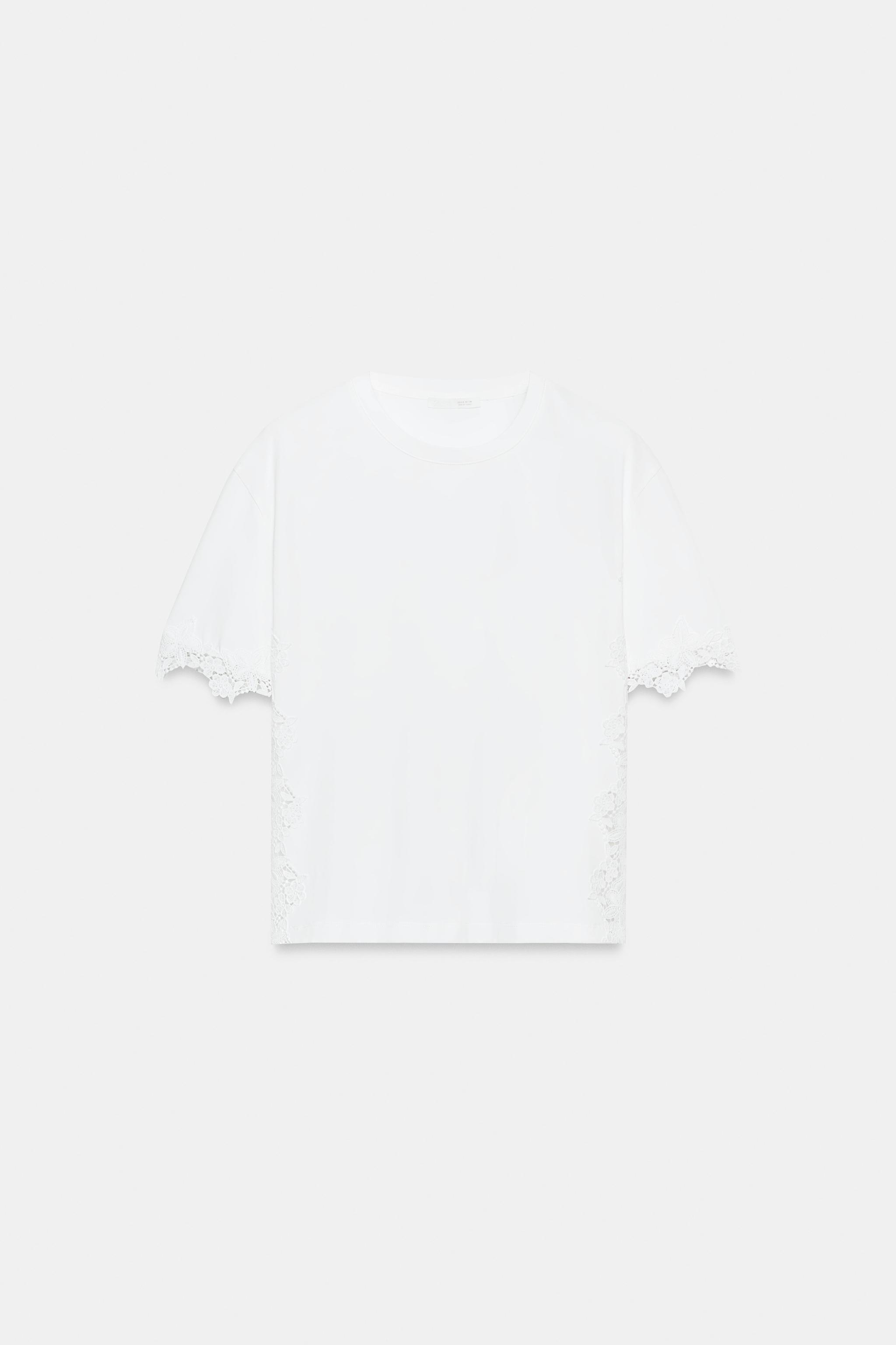SHORT SLEEVE LACE T-SHIRT