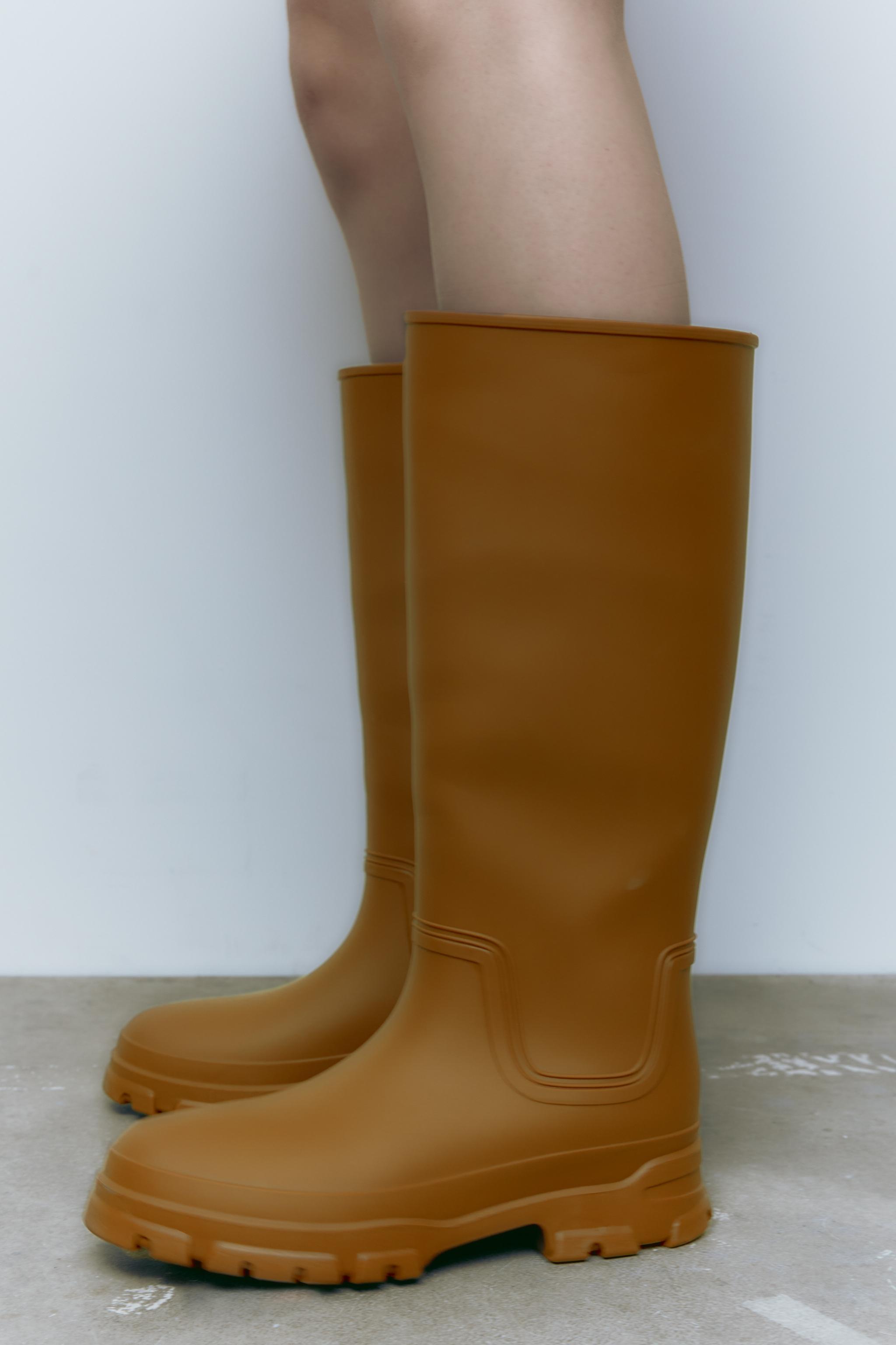 ZARA purchases ANKLE RAIN BOOTS CAMEL BROWN