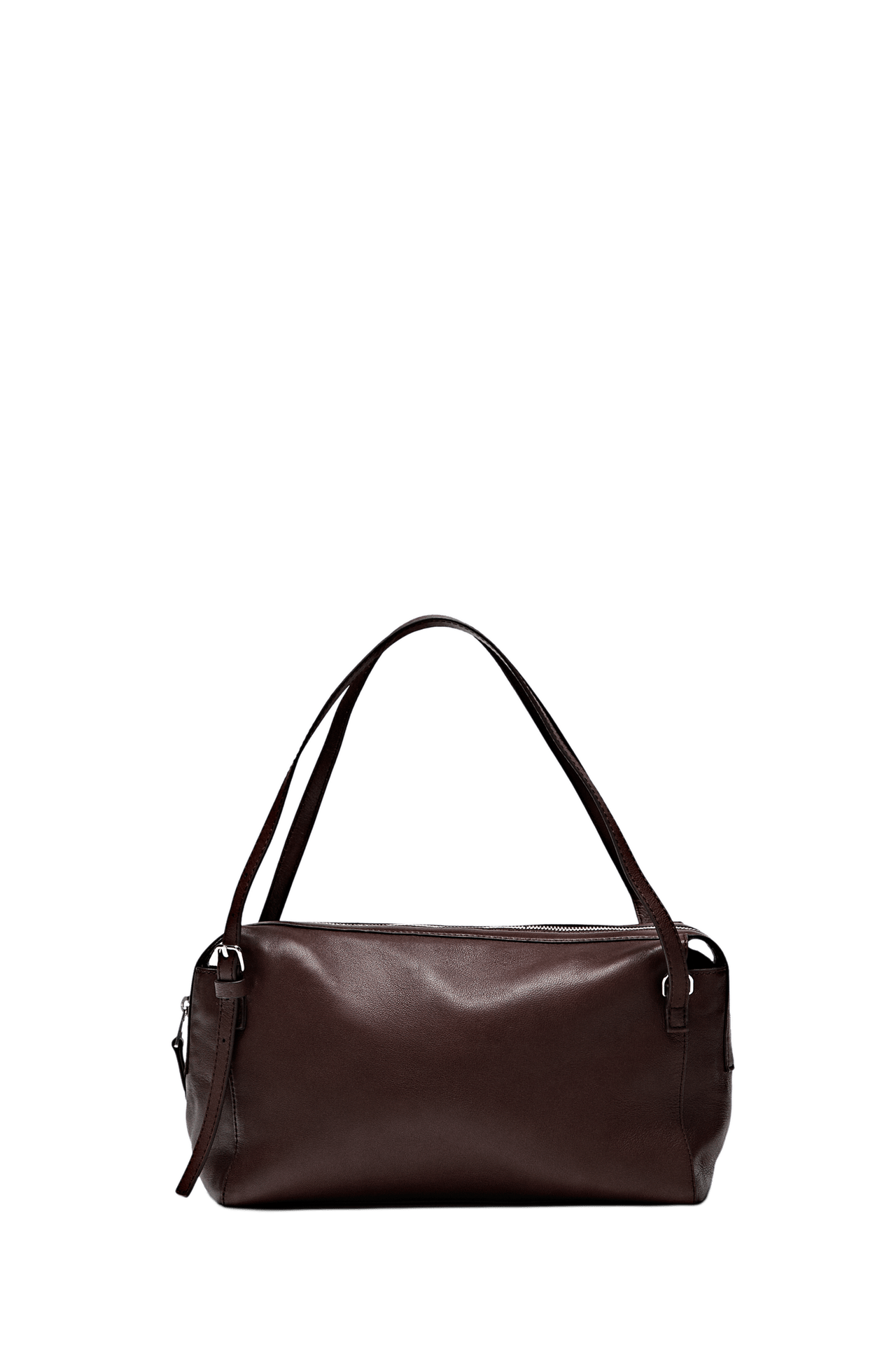 Medium nappa leather satchel bag — Brown marl