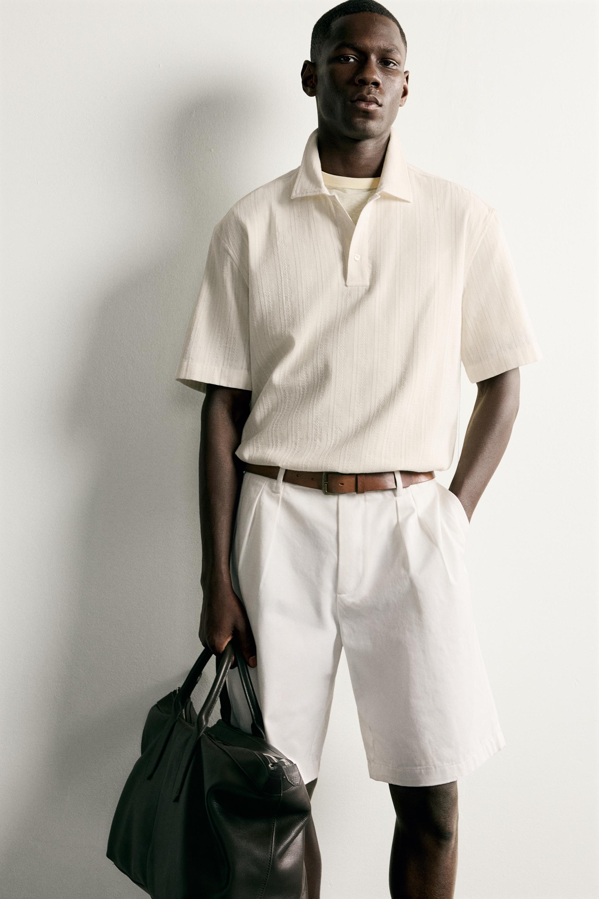 Мужские рубашки Zara REGULAR FIT JACQUARD POLO SHIRT — фото 6