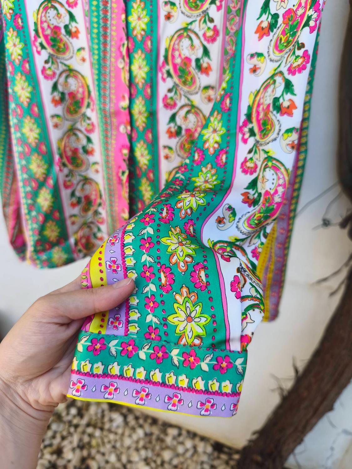 PRINTED SHIRT WITH A SATIN FINISH - Image 5