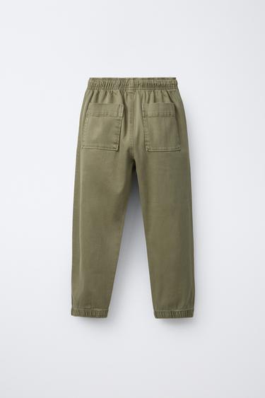 PANTALON JOGGER ÉLASTIQUE - Vert olive de Zara - Image 1