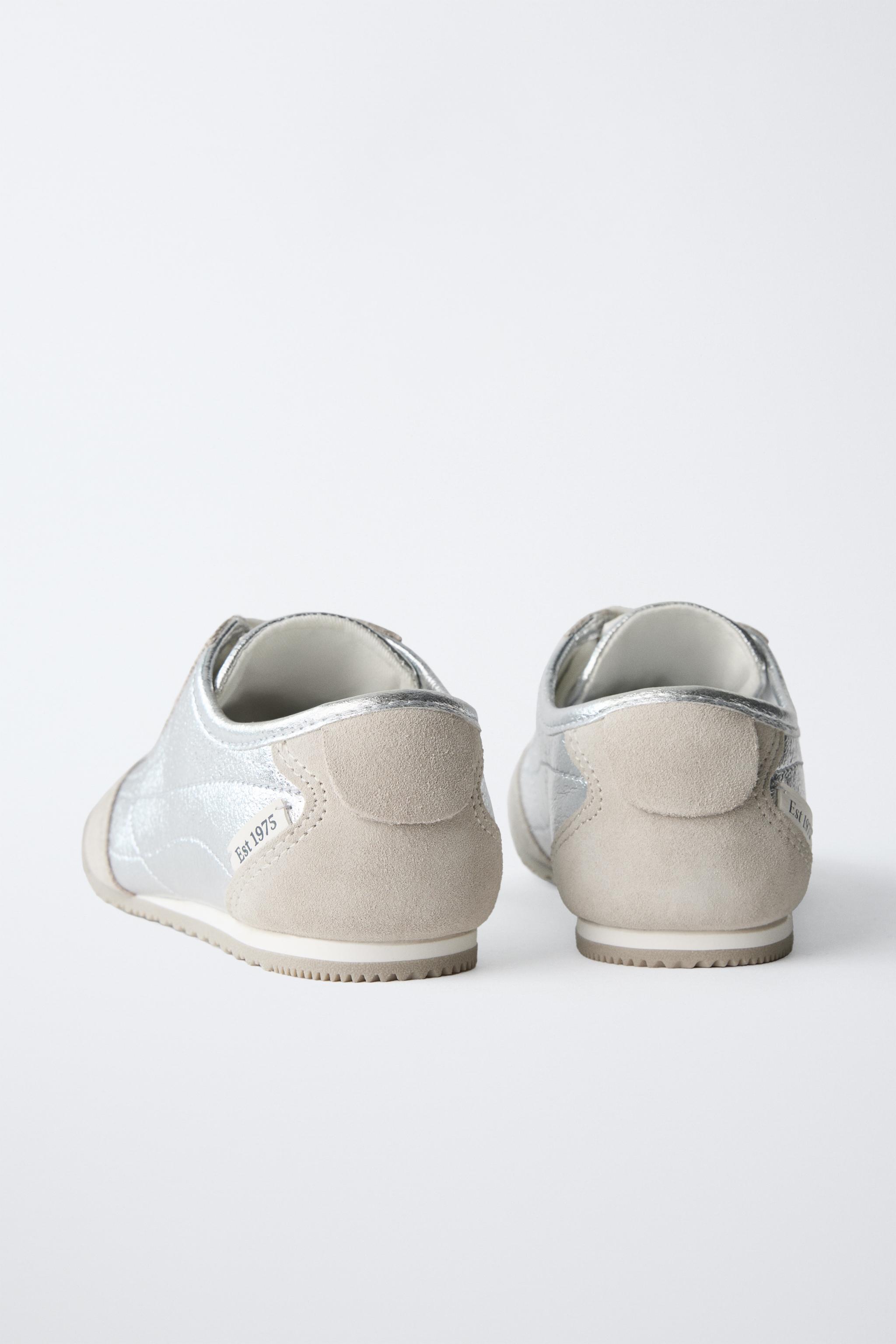 METALLIC SNEAKERS - Silver | ZARA United States