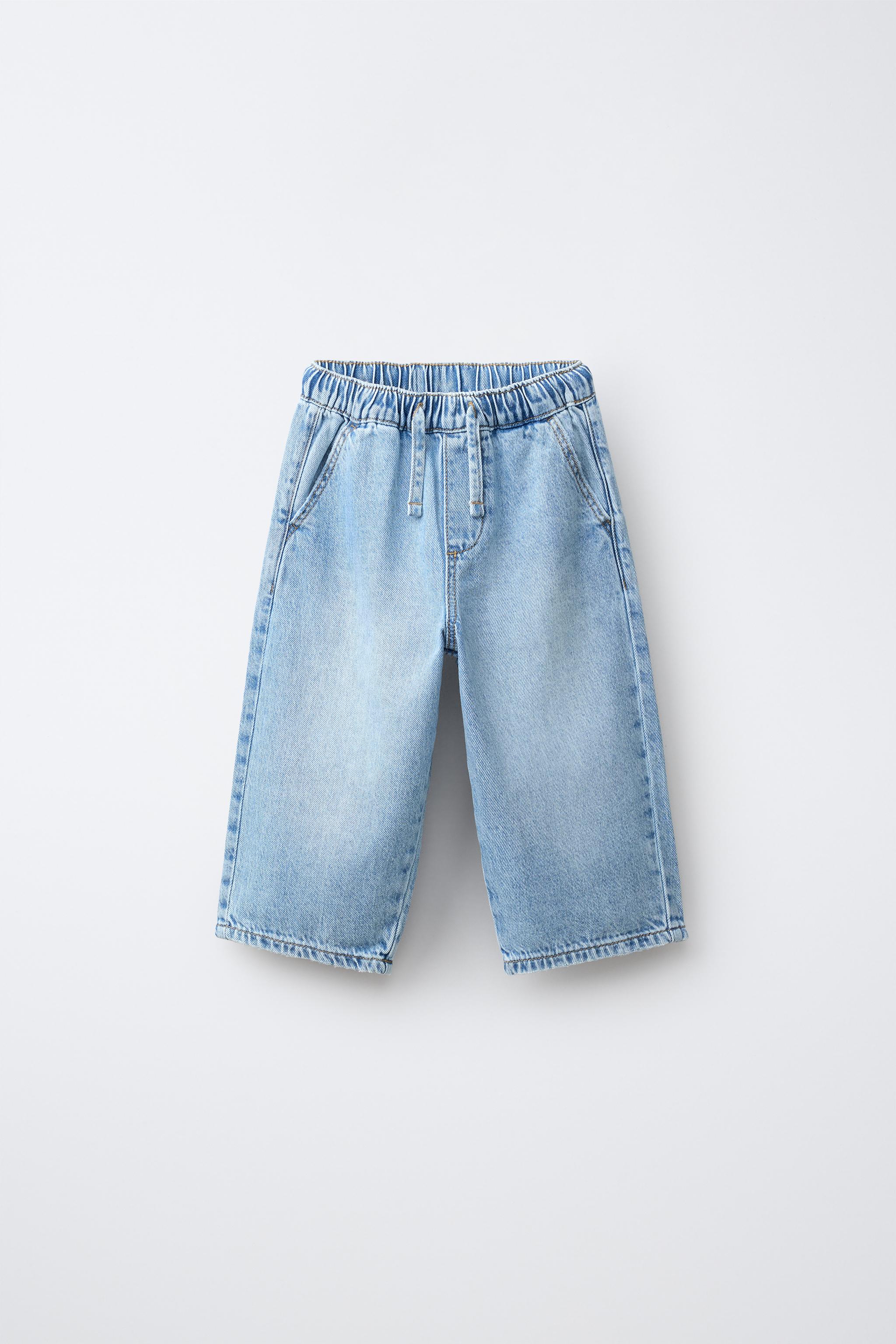 STRIPED TIE-WAIST LOOSE JEANS — Light blue (alternate view)