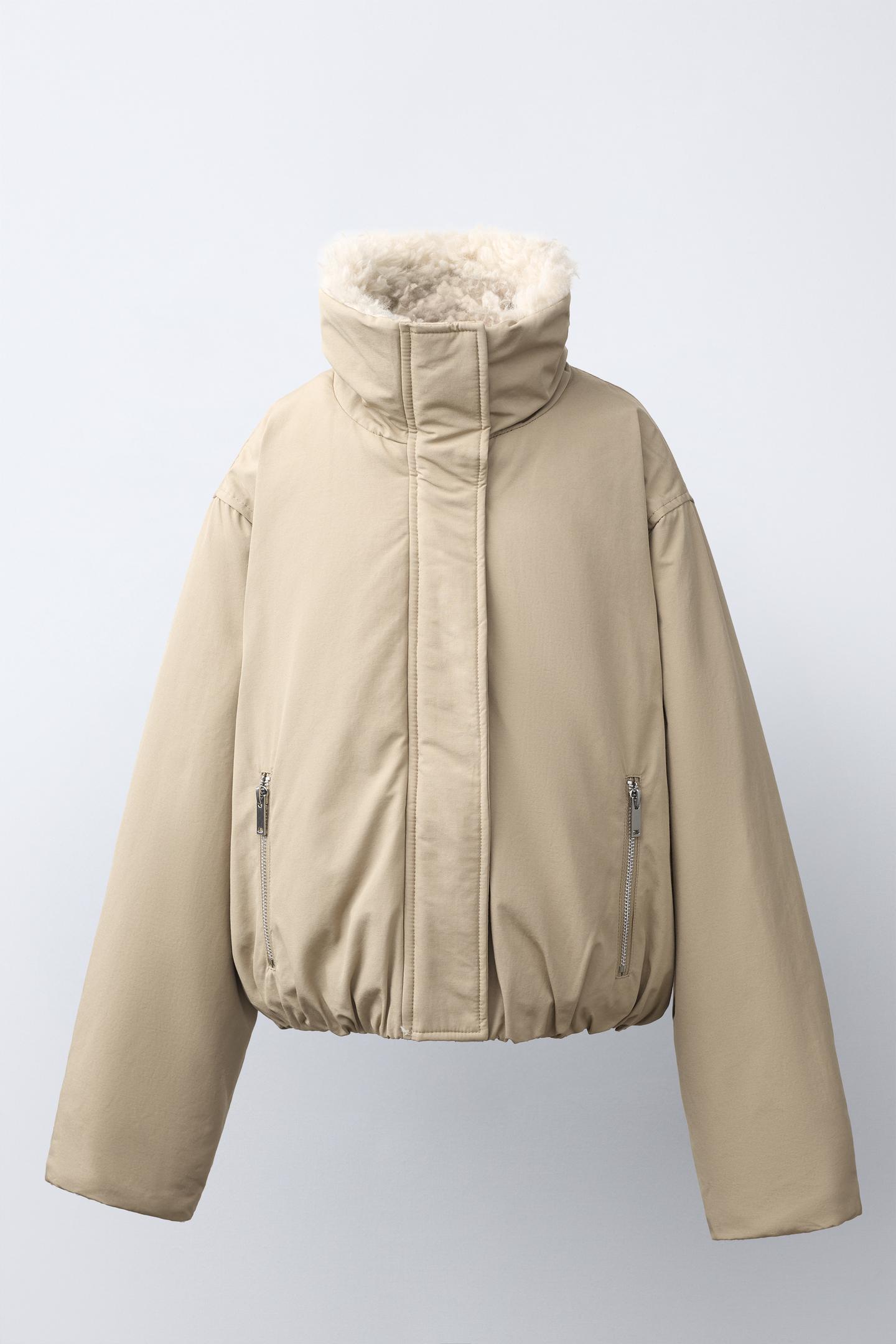 Детская куртка Zara Fur-Effect, цвет: Экрю — фото 3