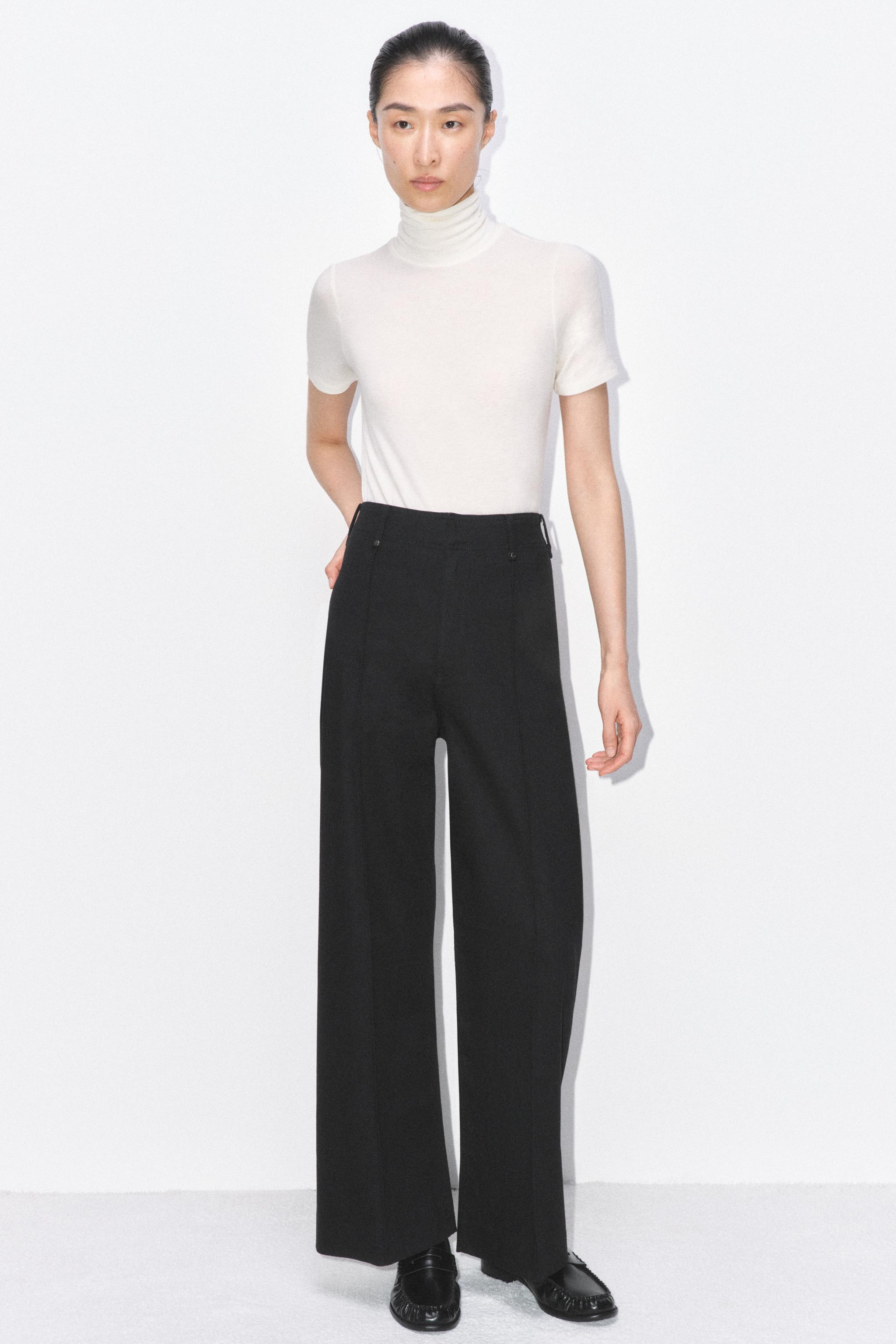 新品salsation relaxed wide leg pants(ポルソS) ZW COLLECTION HIGH WAIST WIDE LEG JEANS - Blue | ZARA Canada
