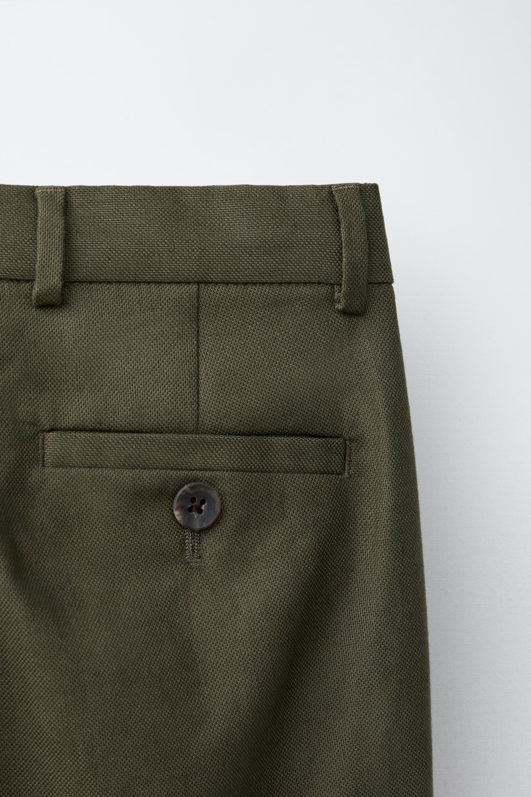 COTTON LINEN BLEND SUIT PANTS