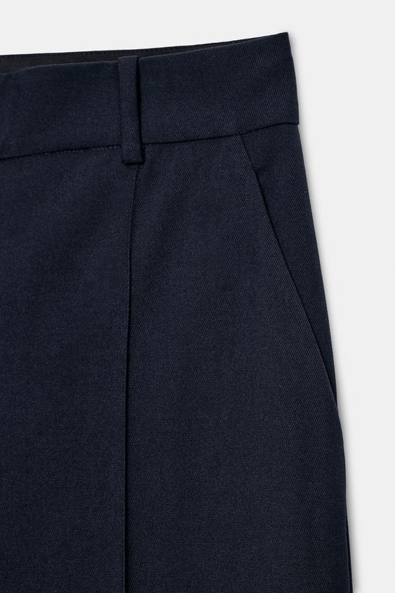ZW COLLECTION WIDE-LEG TROUSERS - Navy blue by Zara - Image 9