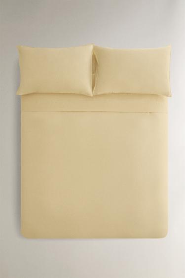 Zara WASHED LINEN DUVET COVER (140 GSM) - Yellow - Image 0