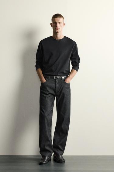 JEAN STRAIGHT FIT THERMIQUE - Noir de Zara