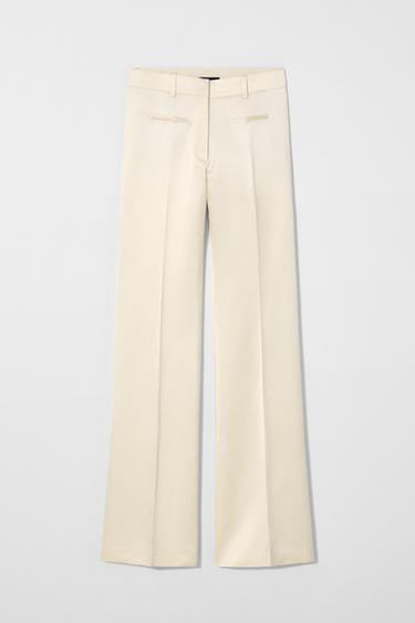 FLARE-HOSE AUS LEINEN KATE MOSS X ZARA - Weiß / Rosa von Zara