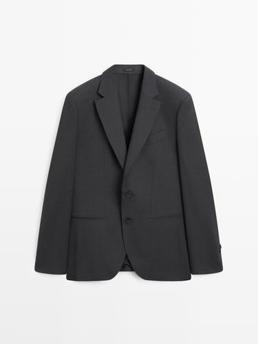 Americana traje lana - Gris Antracita de Zara