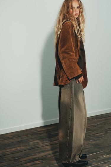 TRF OVERSIZE HIGH-WAIST JEANS - Brown by Zara - Image 4