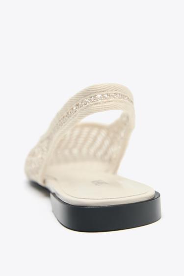 MESH SLINGBACK BALLERINAS - Ecru by Zara - Image 3