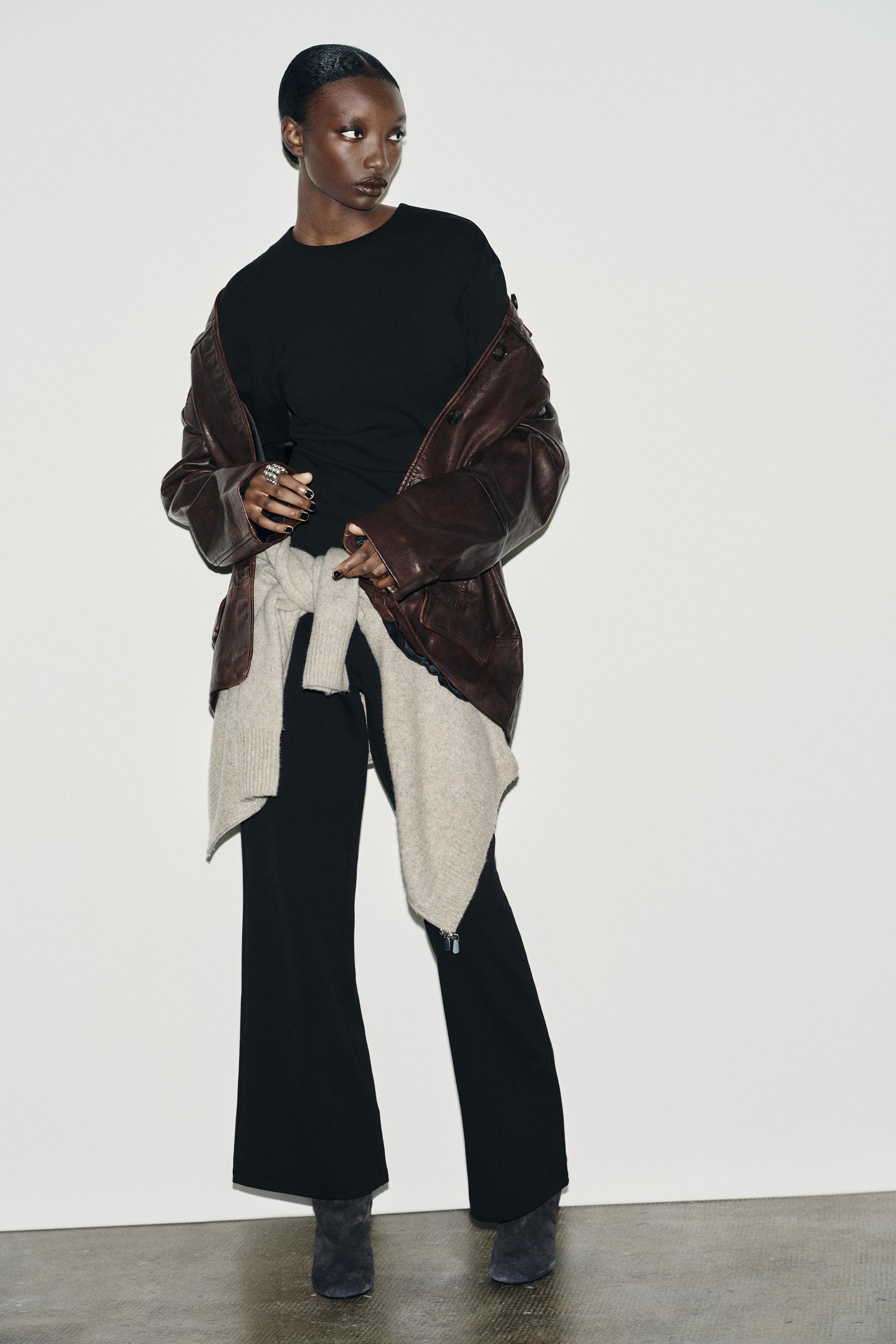 INTERLOCK WIDE LEG PANTS