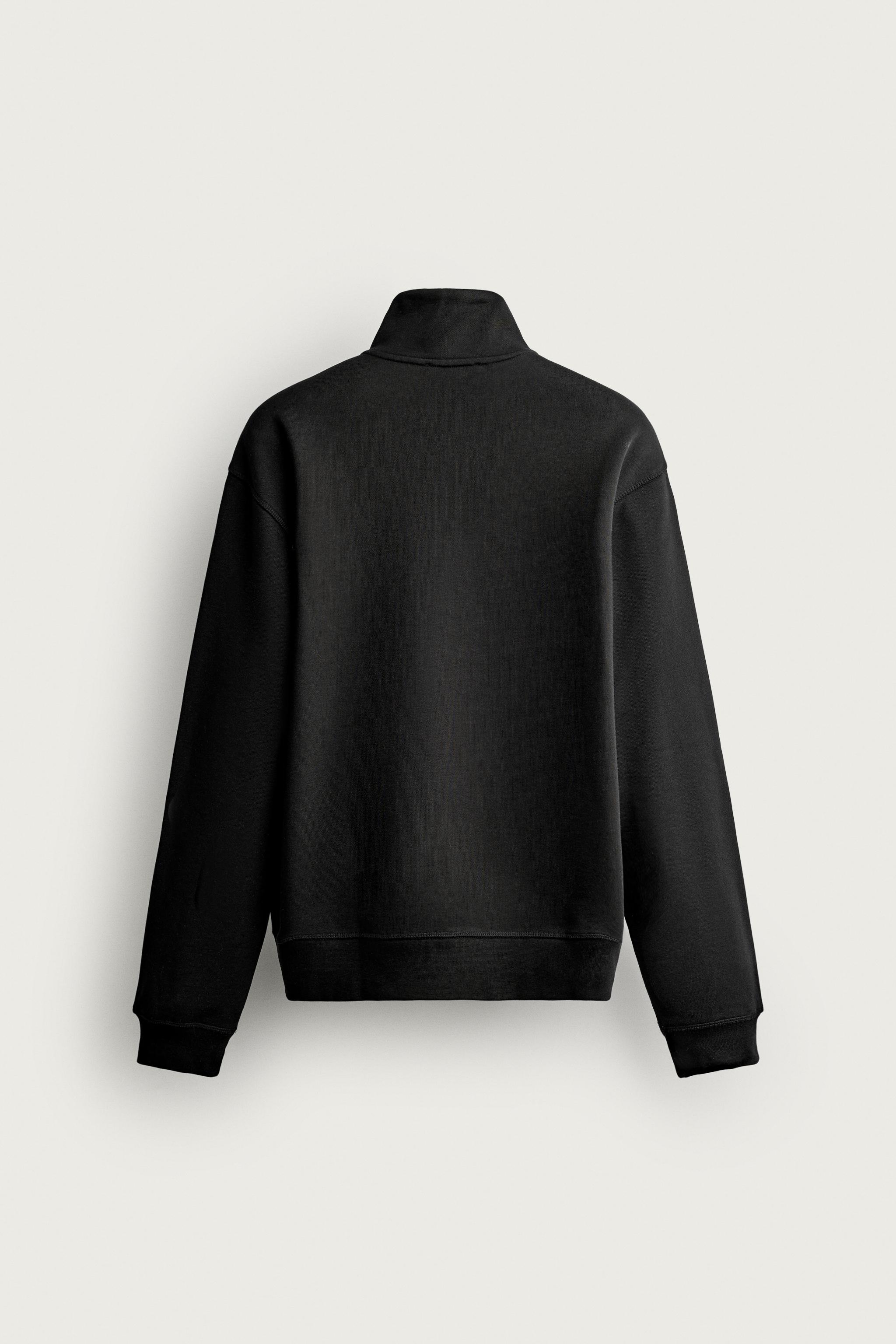Мужские худи Zara BASIC QUARTER-ZIP SWEATSHIRT — фото 7