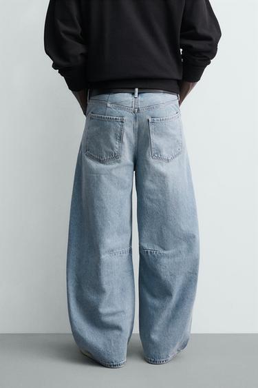 JEAN RELAXED BARREL FIT À PINCES - Bleu clair de Zara - Image 2