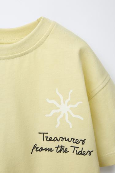 SHELL PRINT T-SHIRT - Grapefruit yellow by Zara - Image 2