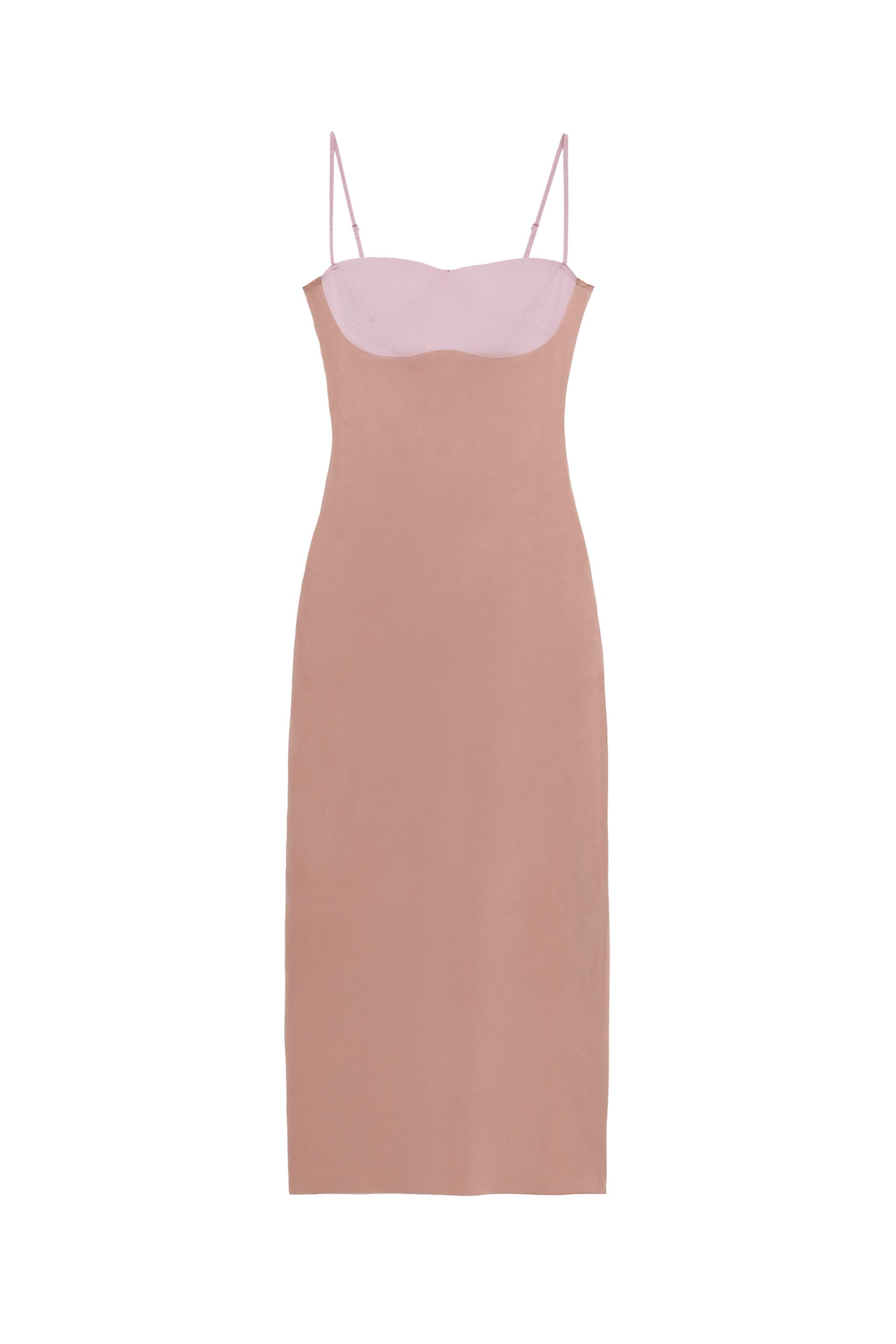 sachin and babi light blue dress Zara Dress. , Light pink midi dress with a split at main image 1