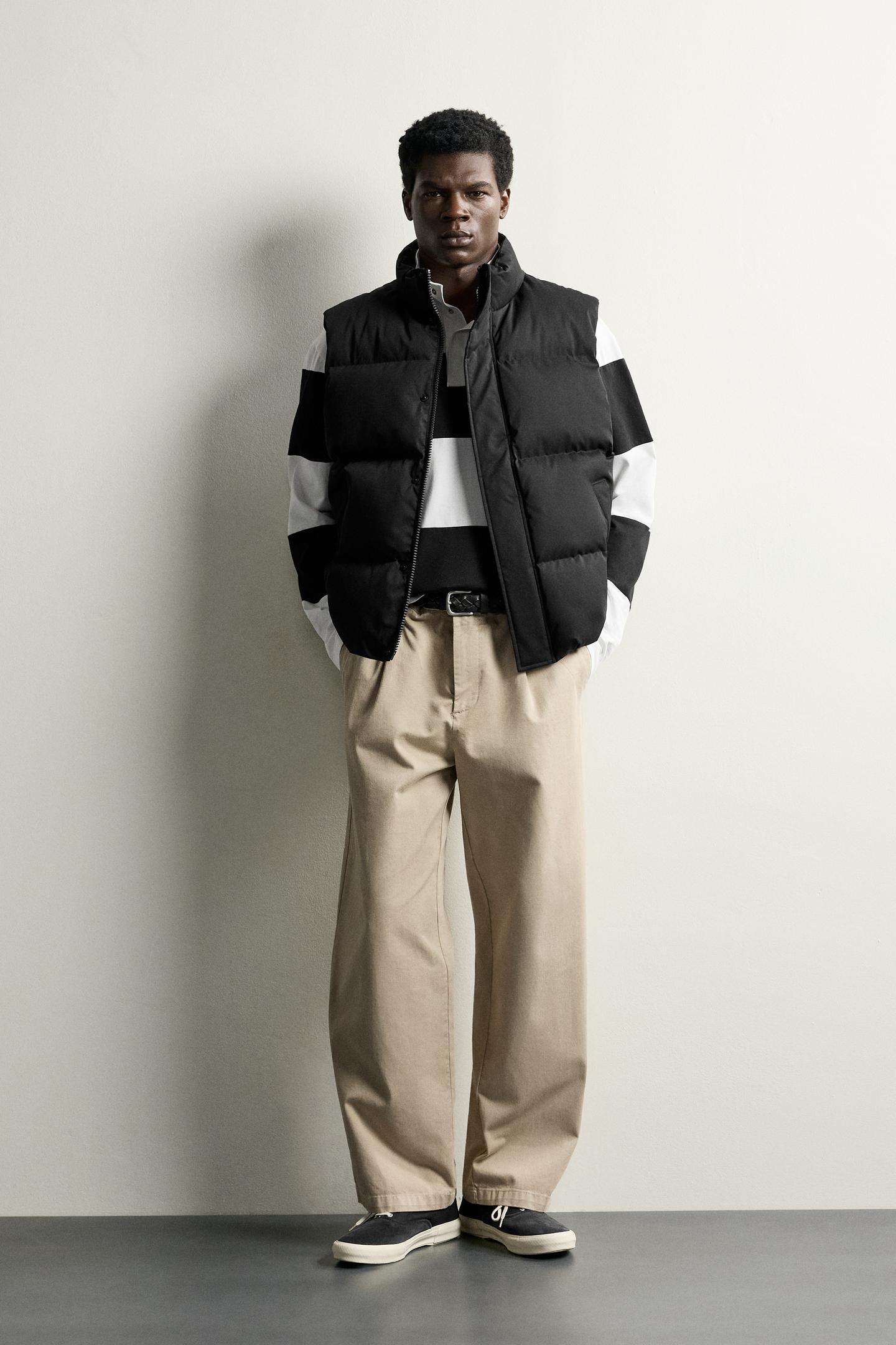 Мужской жилет Zara Regular Fit Quilted Vest, цвет: Чёрный
