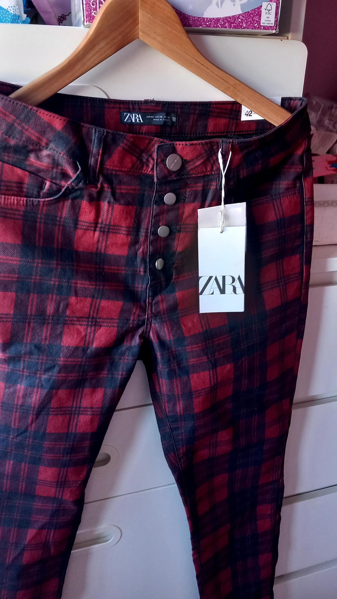 CHECK SKINNY TROUSERS - Image 4