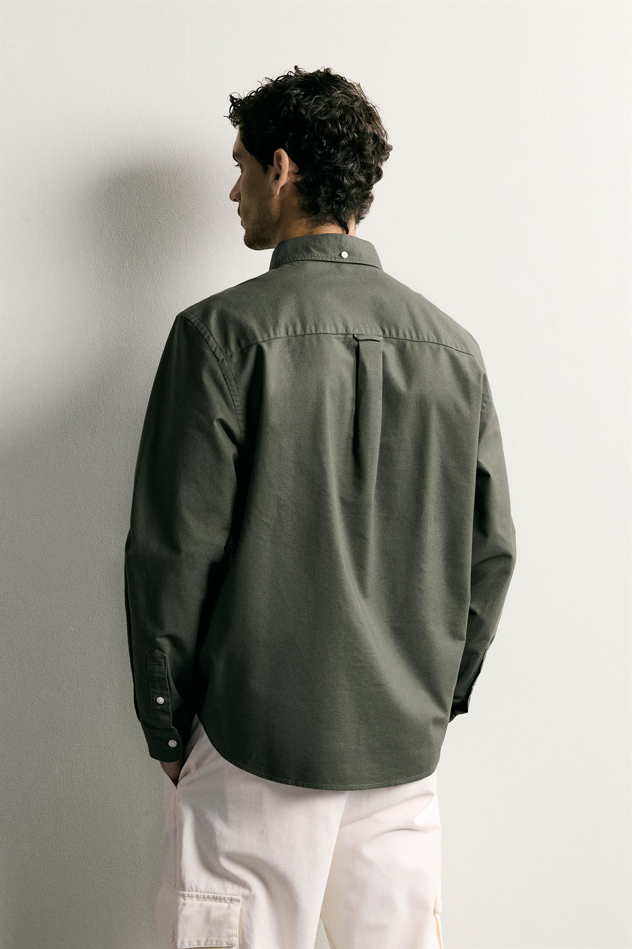 Zara REGULAR FIT OXFORD GÖMLEK görsel 3