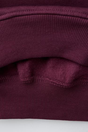 SWEAT À CAPUCHE AVEC INSCRIPTIONS - Rose foncé de Zara - Image 3