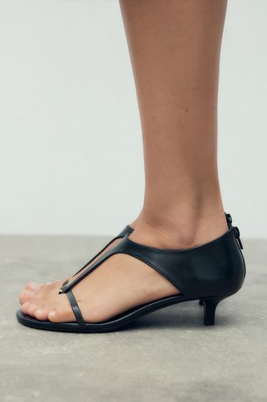 SANDALES À TALONS KITTEN EN CUIR 50E ANNIVERSAIRE - Noir de Zara - Image 2