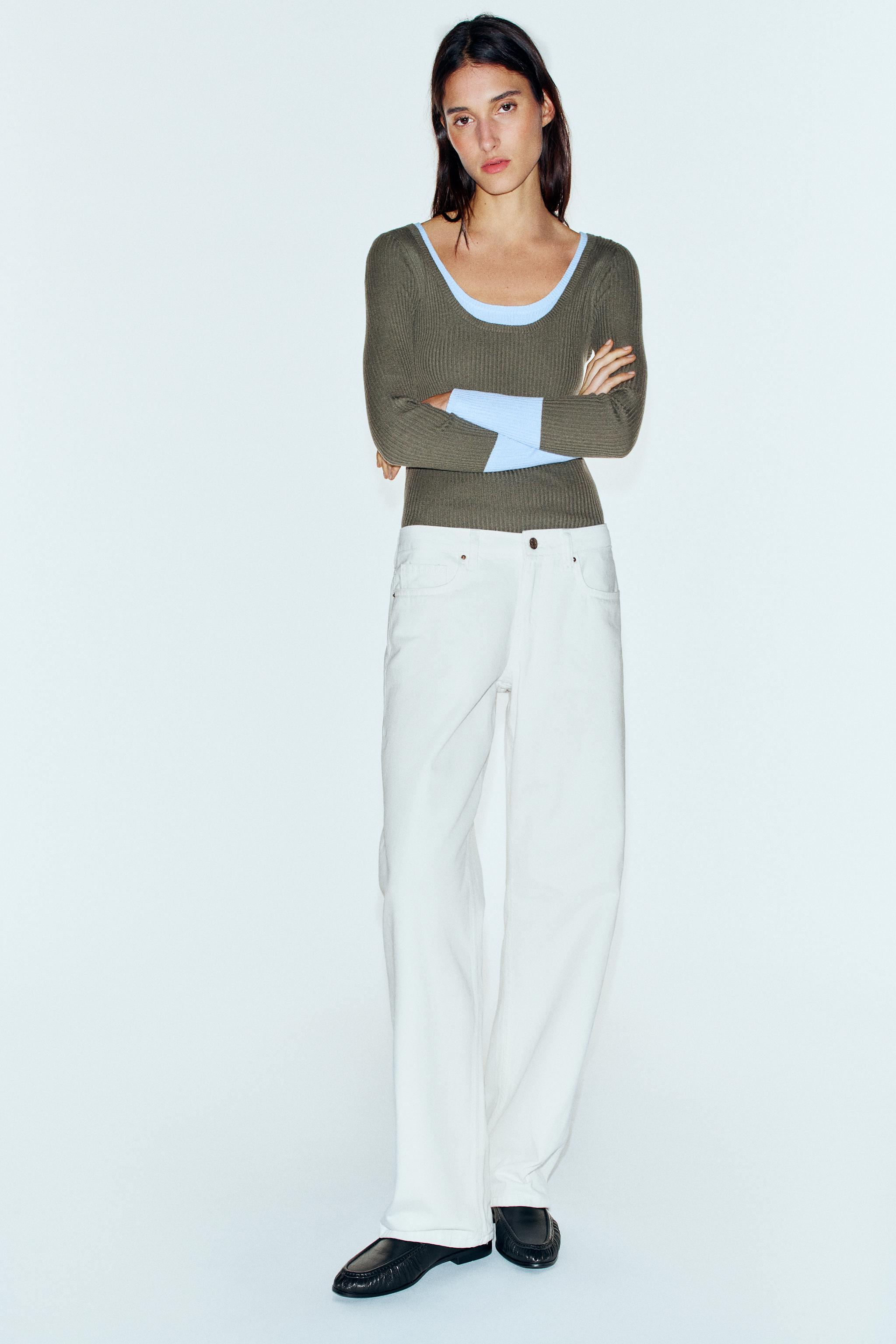 ダブルレイヤードtシャツ コントラスト - ダークカーキ | ZARA Japan