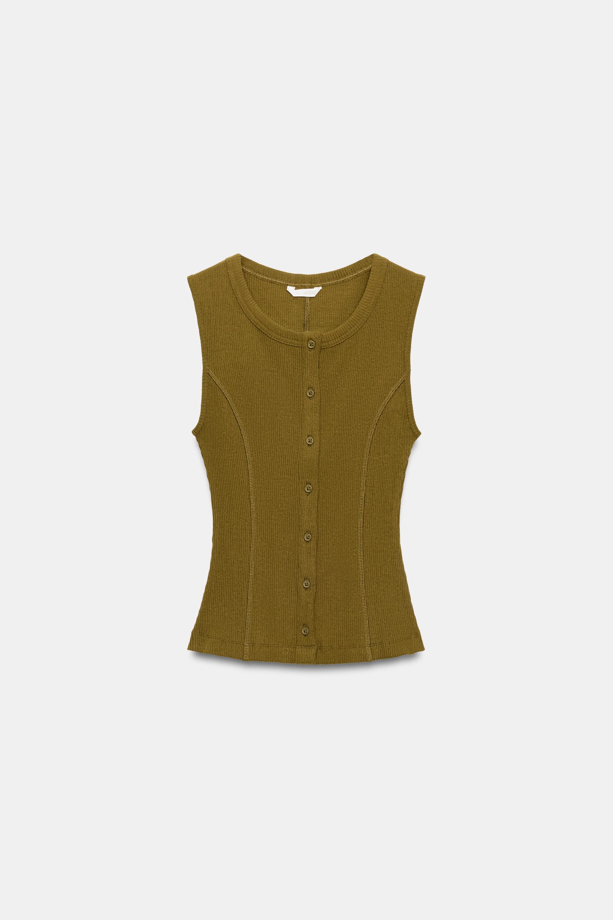 Zara Düğmeli Fitilli Yelek görsel 8