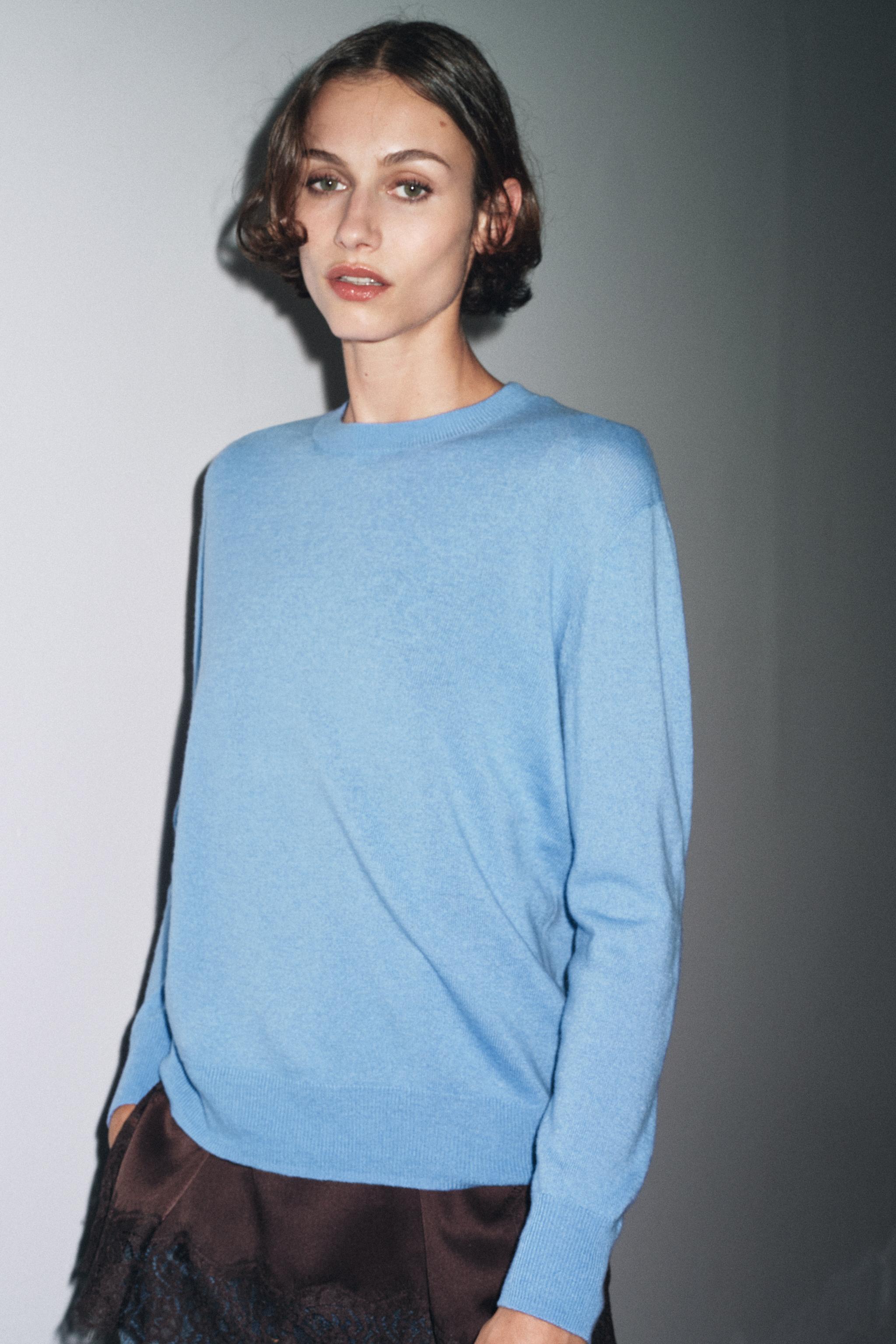 EXTRA SOFT LONG SLEEVE 100% WOOL SWEATER - Light yellow