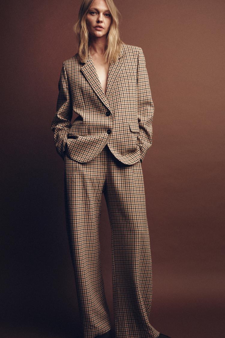 ZW COLLECTION CHECK TROUSERS Multicoloured ZARA Ireland