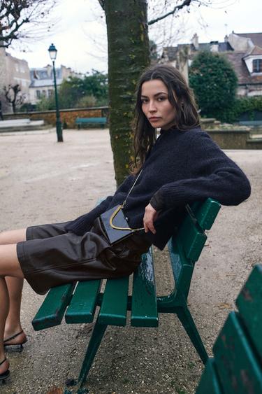 FAUX LEATHER BERMUDA SHORTS - Dark brown by Zara