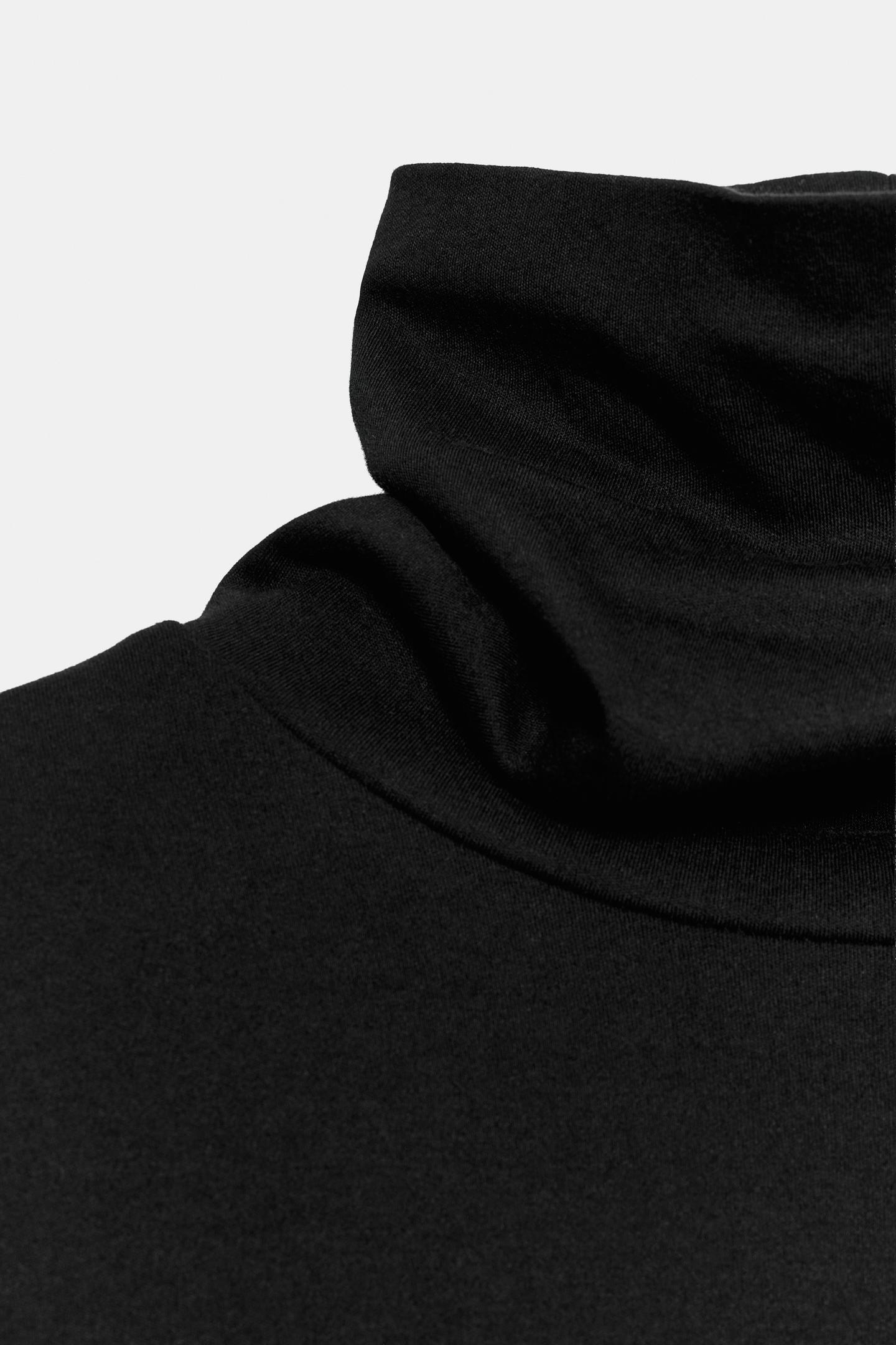 Женская футболка Zara Interlock High Neck, цвет: Чёрный — фото 7