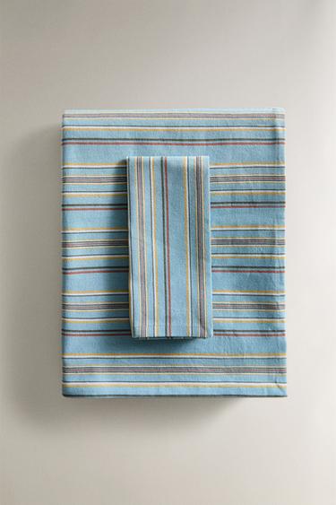 OBRUS W KOLOROWE PASKI - Niebieski Zara