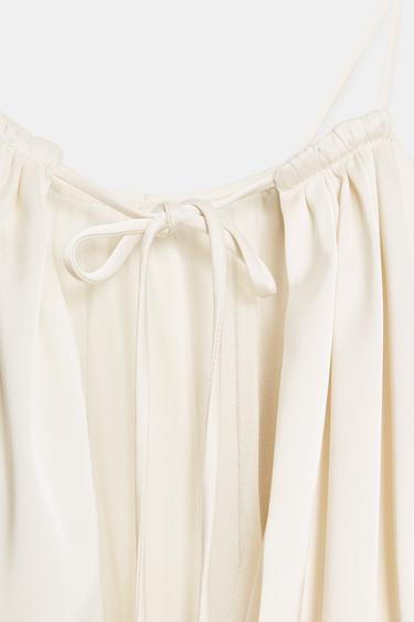 SATIN HALTER BUBBLE CROP TOP - Cream by Zara - Image 8