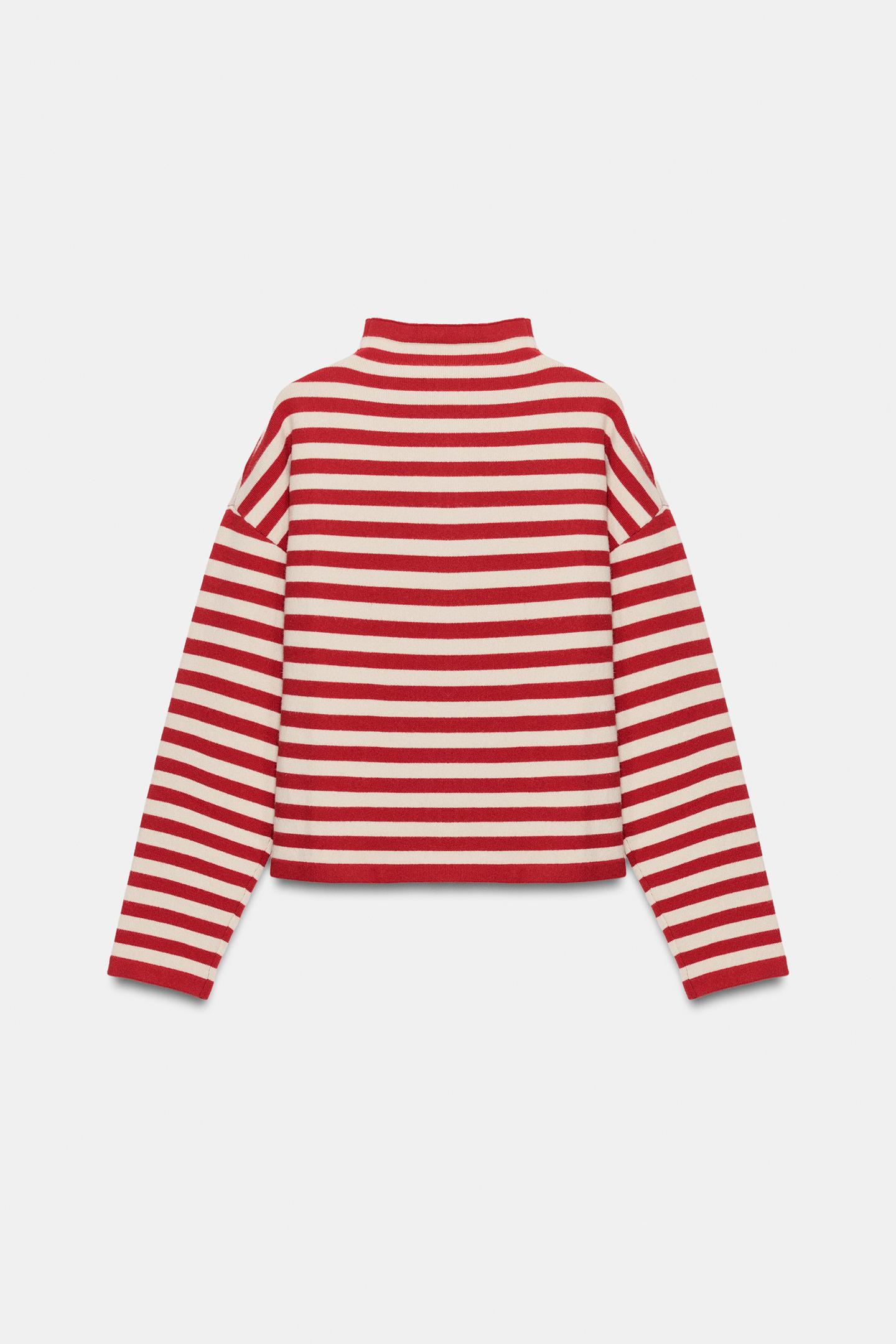 Женский кардиган Zara Striped, цвет: Красный полосатый — фото 8