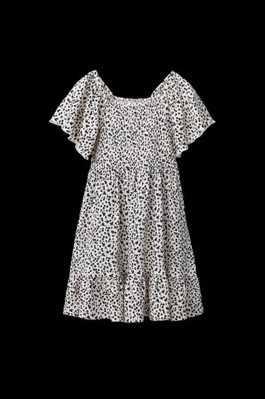VESTIDO ESTAMPADO FLORECITAS - Crudo / Negro de Zara