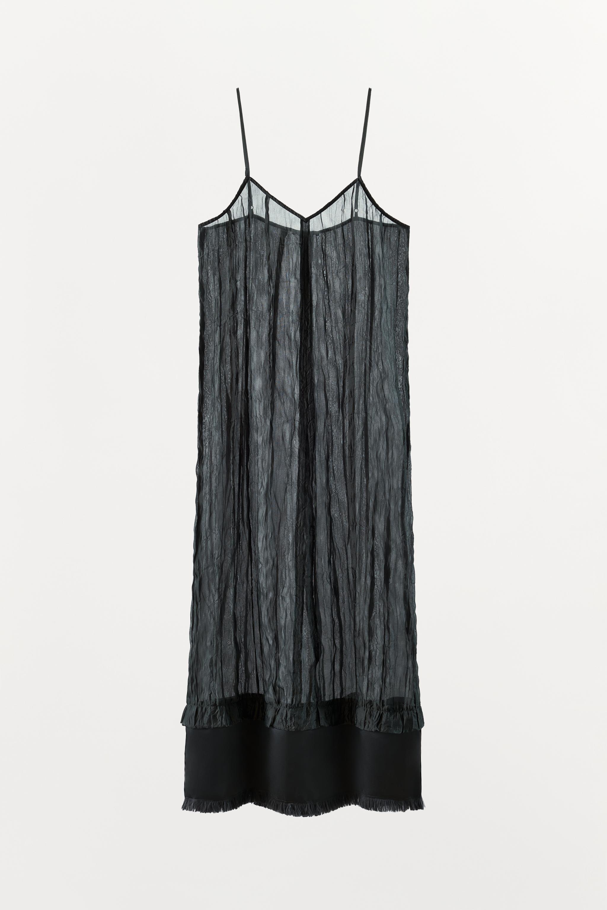 CRINKLED EFFECT STRAPPY DRESS