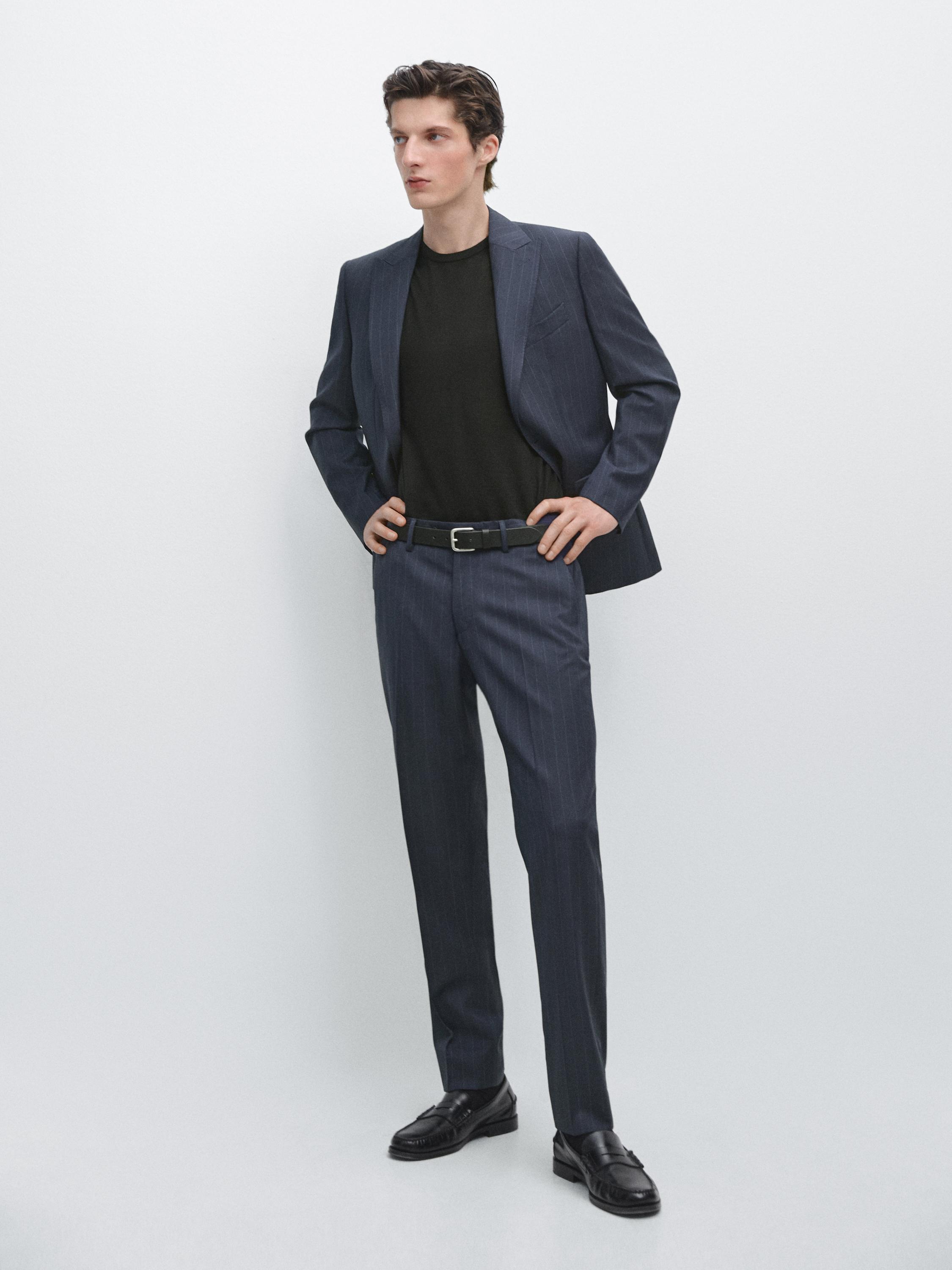 Pinstriped suit pants
