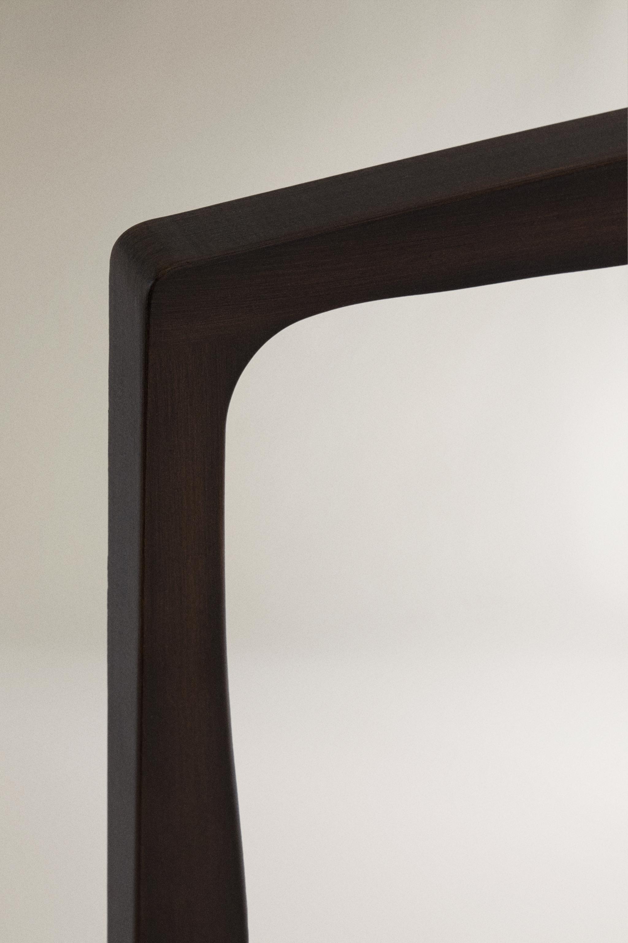 WAVY WOODEN WALL MIRROR — Brown