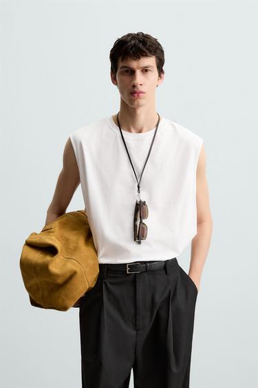 CAMISETA TANK RELAXED FIT - Blanco de Zara