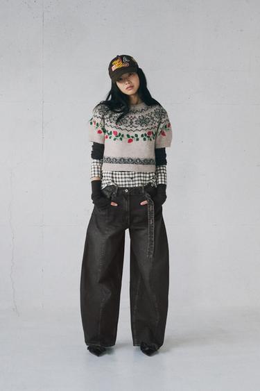 TRF OVERSIZED BARREL LOW-RISE JEANS - Midnight blue by Zara