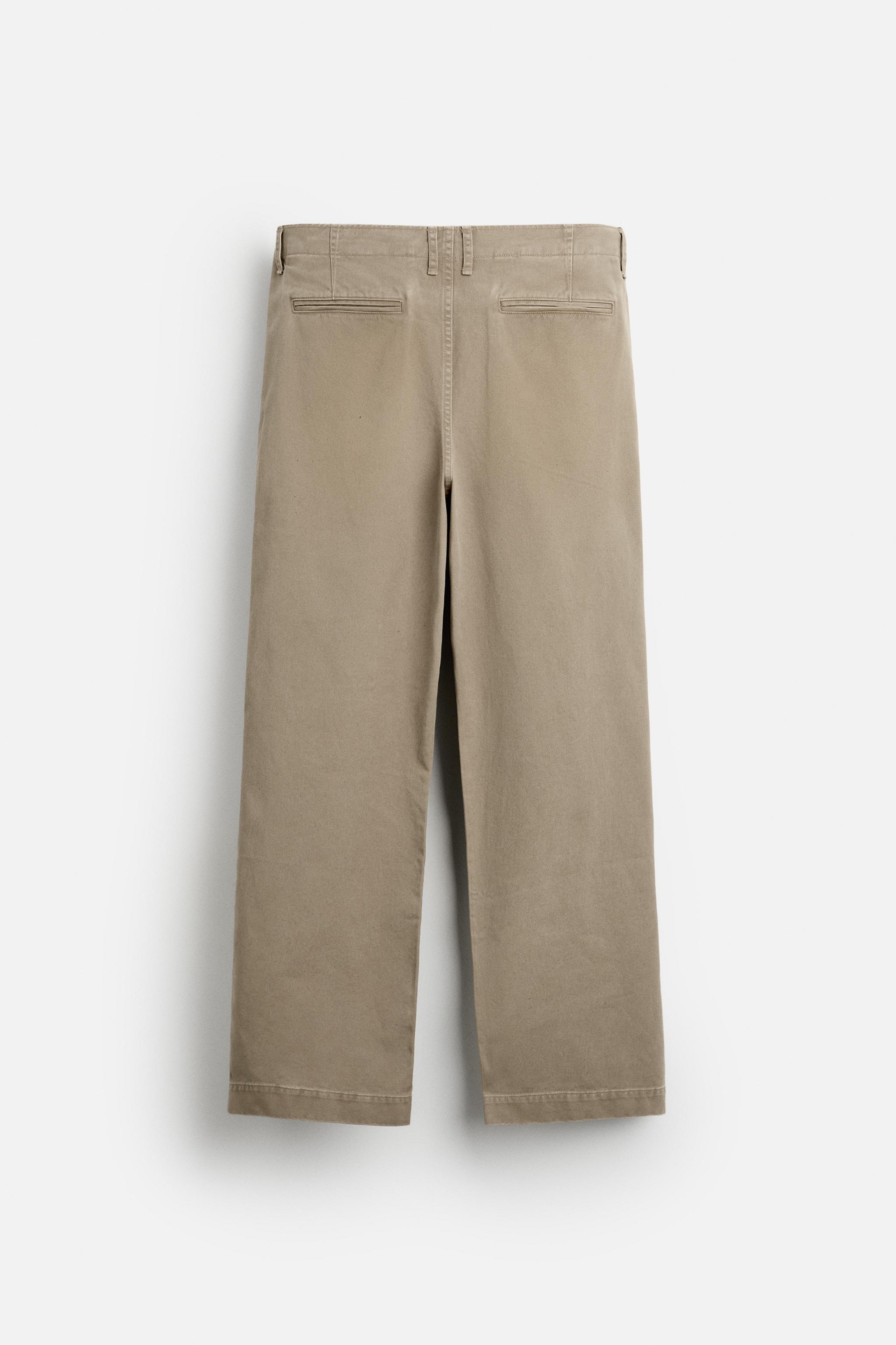 WIDE FIT CHINO TROUSERS